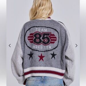 Jaded London Gray Varsity Jacket team 85 size XS